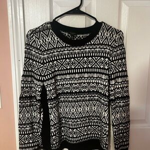 GC Talbots black and white patterned sweater